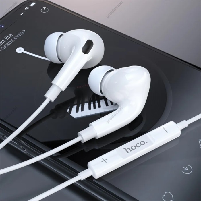 Дротові навушники HOCO M101 Pro Crystal sound wire-controlled with mic 3.5mm White